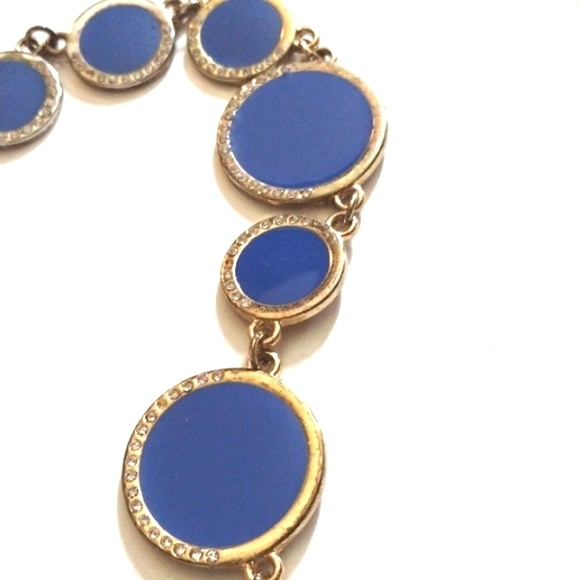 💥CLEARANCE💥CHARMING CHARLIE BLUE CIRCLES CRYSTALS & RHINESTONE 17-20" NECKLACE - Picture 7 of 7